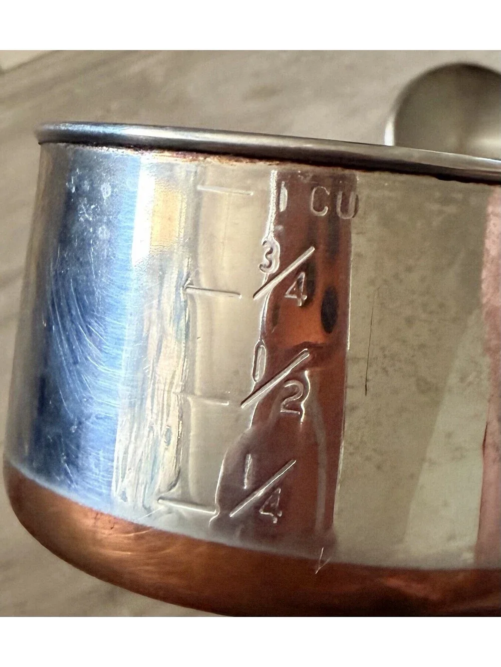 Vtg Revere Ware Stainless 1 Cup Measuring Cup Mini Sauce Pan Butter Warmer & Lid